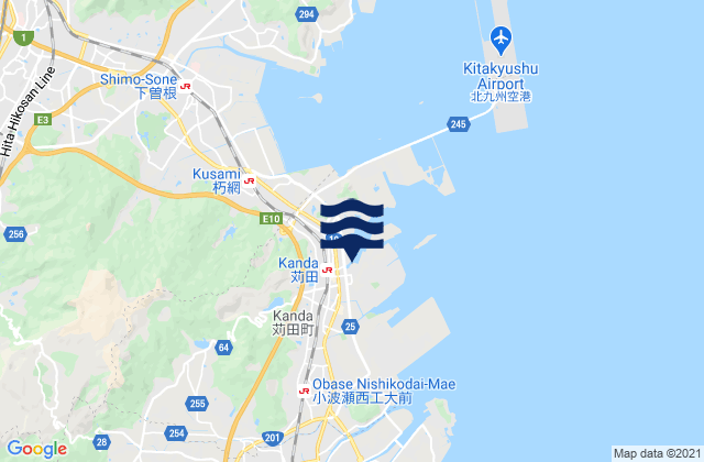 Kanda, Japanの潮見表地図