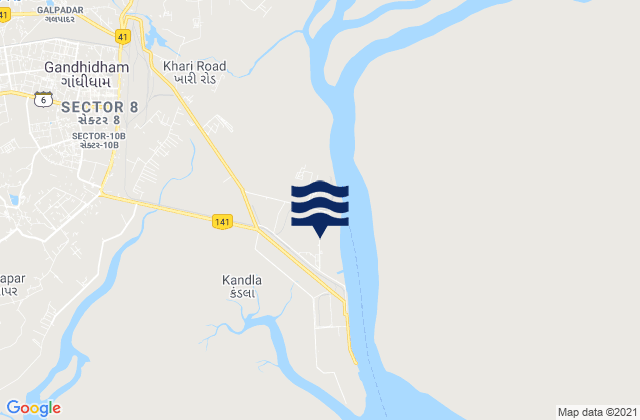 Kandla Harbour, Indiaの潮見表地図