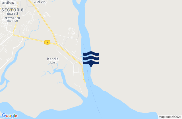 Kandla, Indiaの潮見表地図