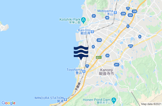 Kan’onji Shi, Japanの潮見表地図