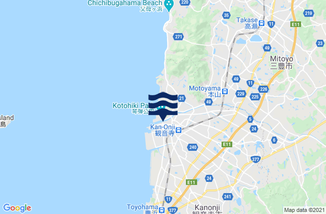 Kan’onjichō, Japanの潮見表地図