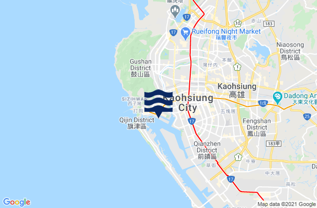 Kaohsiung, Taiwanの潮見表地図