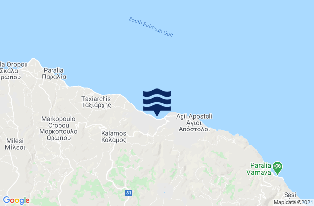 Kapandríti, Greeceの潮見表地図