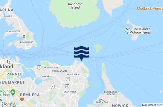 Karaka Bay, New Zealandの潮見表地図