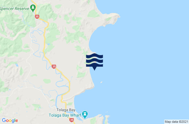 Karaka Bay, New Zealandの潮見表地図