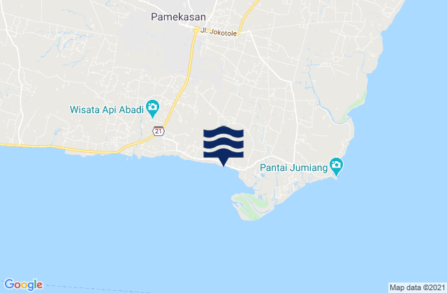 Karangdalam, Indonesiaの潮見表地図