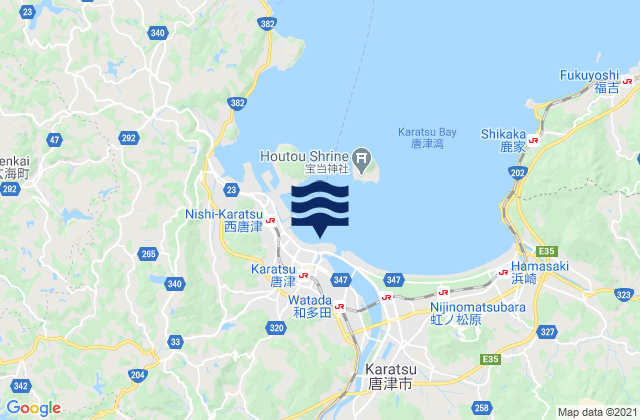 Karatsu, Japanの潮見表地図