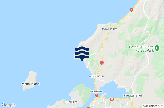 Karehana Bay - Plimmerton Boating Club, New Zealandの潮見表地図