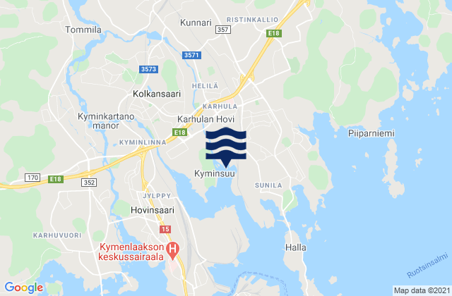Karhula, Finlandの潮見表地図