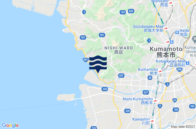 Kario, Japanの潮見表地図