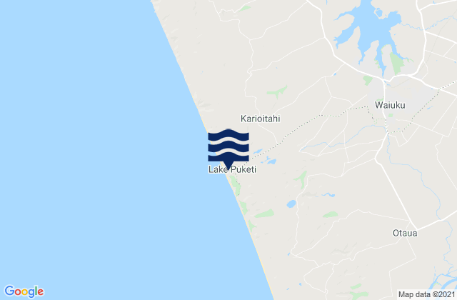 Karioitahi Beach Auckland, New Zealandの潮見表地図