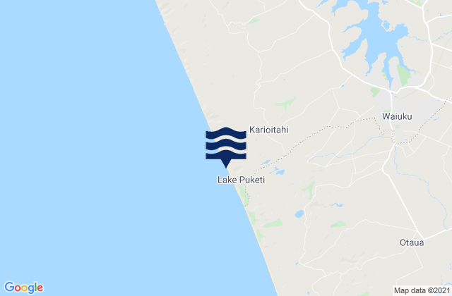 Karioitahi Beach, New Zealandの潮見表地図