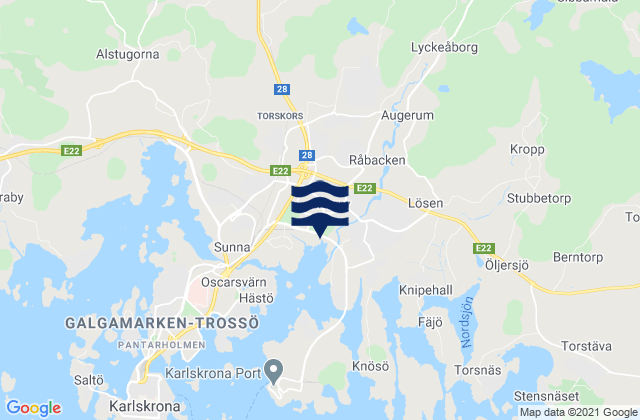 Karlskrona Kommun, Swedenの潮見表地図