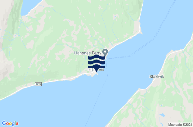 Karlsøy, Norwayの潮見表地図