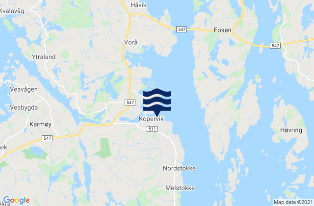 Karmøy, Norwayの潮見表地図