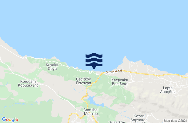 Karpáseia, Cyprusの潮見表地図