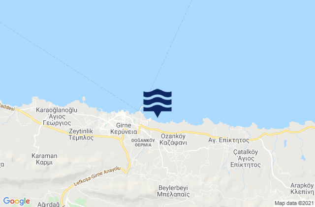 Karákoumi, Cyprusの潮見表地図
