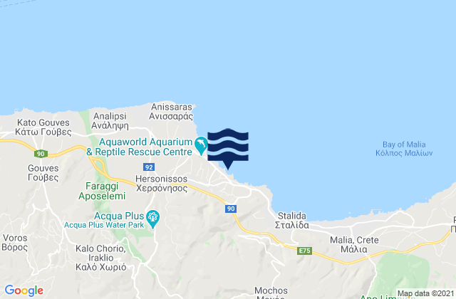 Kastélli, Greeceの潮見表地図