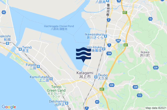 Katagami-shi, Japanの潮見表地図