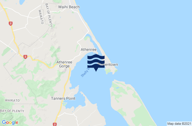 Katikati Harbour, New Zealandの潮見表地図