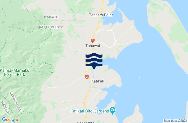 Katikati, New Zealandの潮見表地図