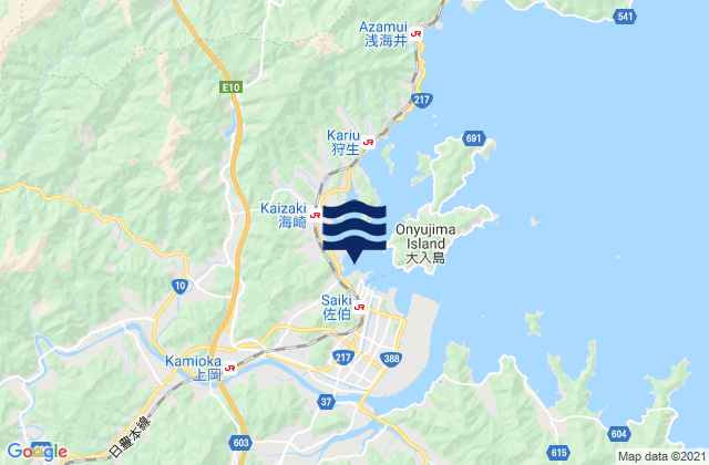 Katsura Saeki Wan, Japanの潮見表地図