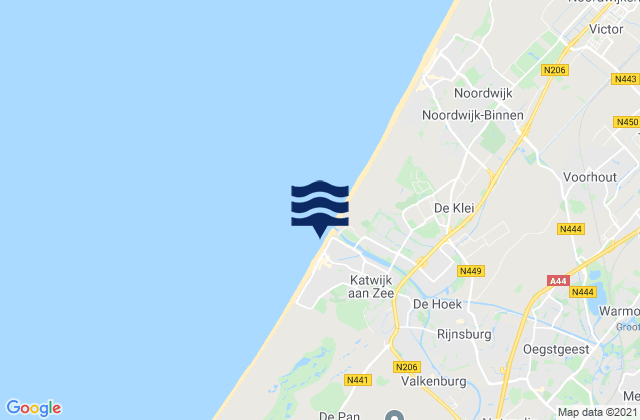 Katwijk aan Zee, Netherlandsの潮見表地図