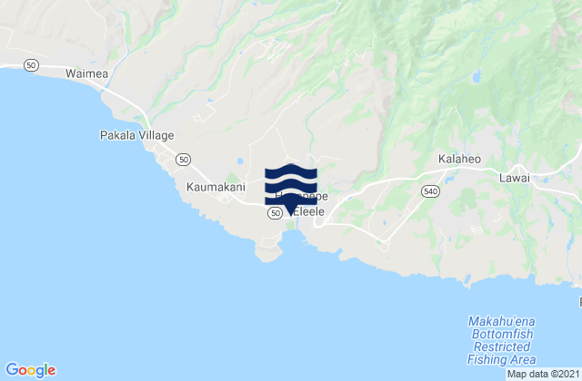 Kauai Island, United Statesの潮見表地図
