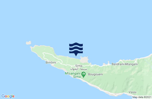 Kavani, Comorosの潮見表地図