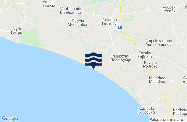 Kavásila, Greeceの潮見表地図