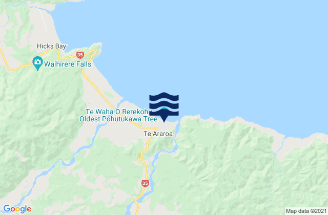 Kawakawa Bay, New Zealandの潮見表地図