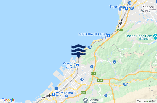Kawanoechō, Japanの潮見表地図