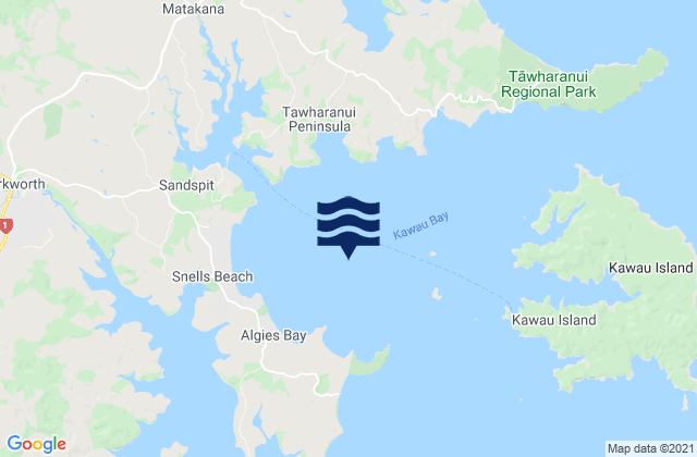Kawau Bay, New Zealandの潮見表地図