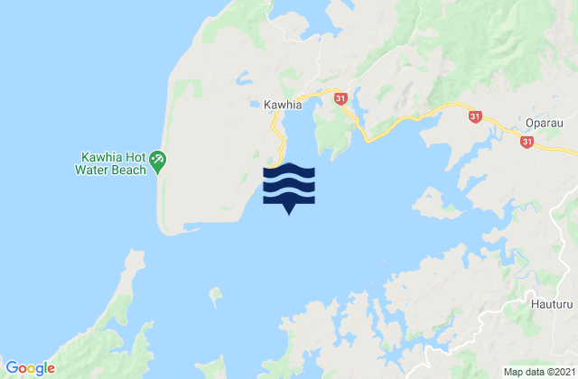 Kawhia Harbour, New Zealandの潮見表地図