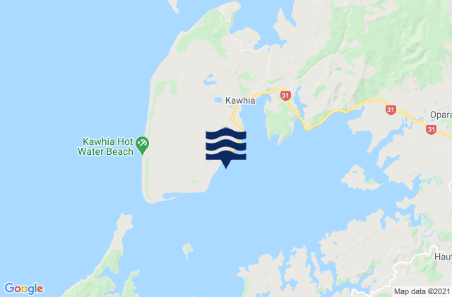 Kawhia, New Zealandの潮見表地図