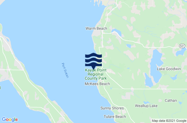 Kayak Point, United Statesの潮見表地図