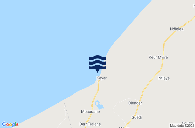 Kayar, Senegalの潮見表地図
