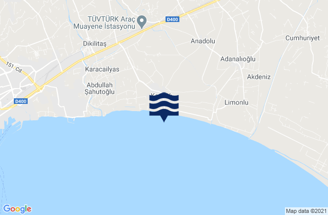 Kazanlı, Turkeyの潮見表地図