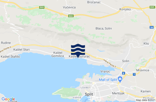 Kaštel Sućurac, Croatiaの潮見表地図