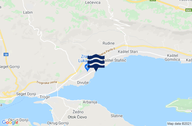 Kaštela, Croatiaの潮見表地図