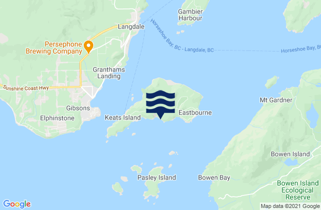 Keats Island, Canadaの潮見表地図
