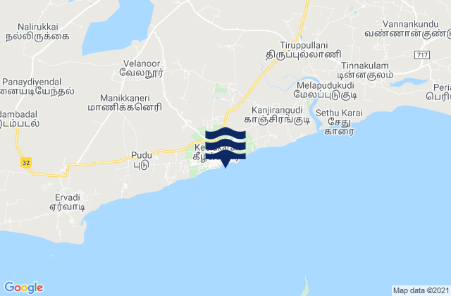 Keelakarai, Indiaの潮見表地図