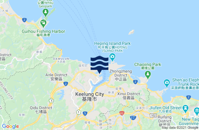 Keelung (chi-Lung Chiang), Taiwanの潮見表地図