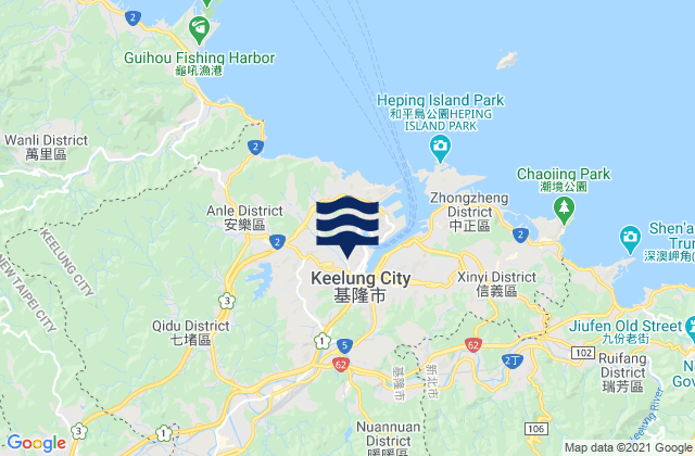 Keelung, Taiwanの潮見表地図