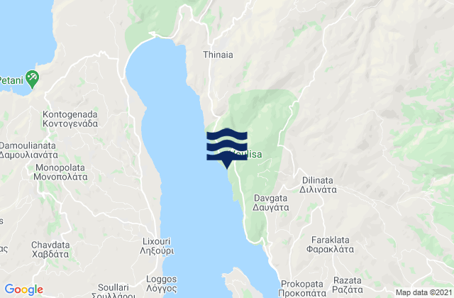 Kefallonia Regional Unit, Greeceの潮見表地図
