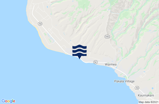 Kekaha, United Statesの潮見表地図