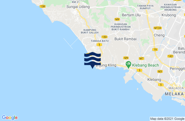 Keling, Malaysiaの潮見表地図