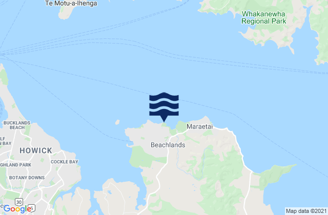 Kellys Beach, New Zealandの潮見表地図