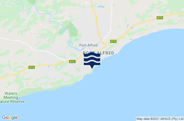 Kellys Beach, South Africaの潮見表地図