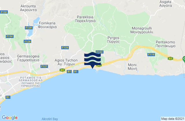 Kelláki, Cyprusの潮見表地図